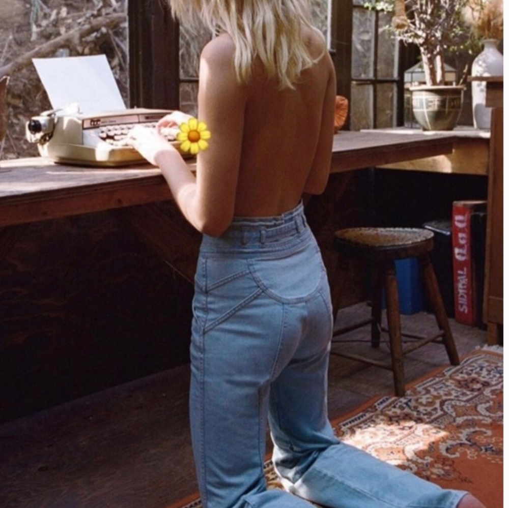 Stoned Immaculate Light Blue High-Waist Wide Leg Jeans